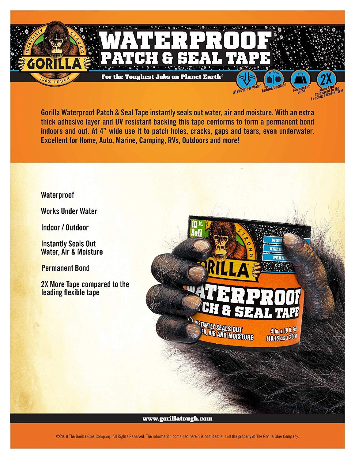 Gorilla Waterbestendige Patch & Seal tape