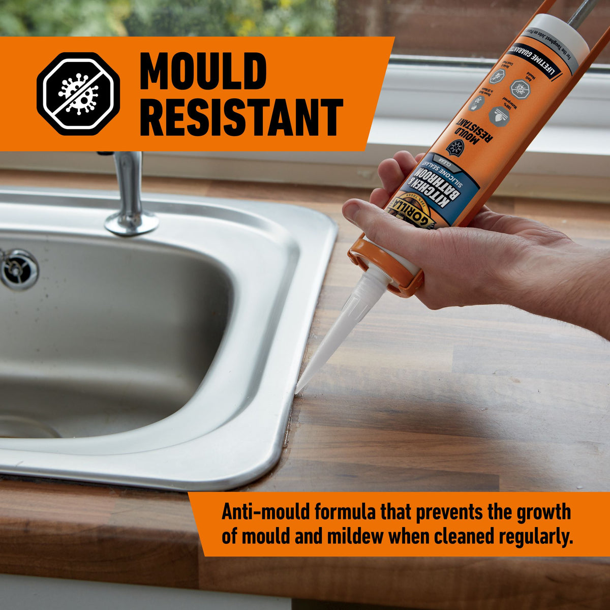 Gorilla Kitchen & Bathroom Sealant – White 295Ml