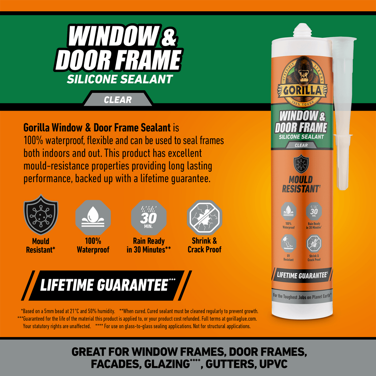 Gorilla Window & Door Frame Sealant – Clear