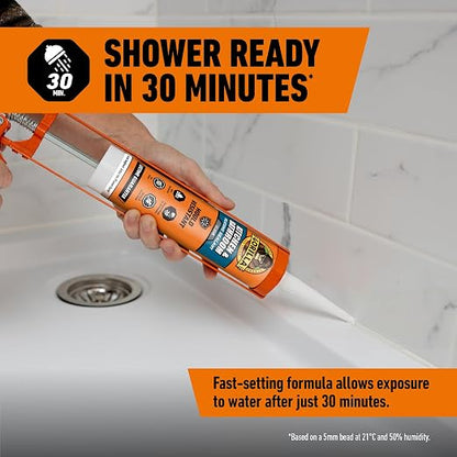 Gorilla Kitchen & Bathroom Clear Silicone Sealant, 295ml