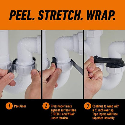 Gorilla Waterproof Wrap &amp; Seal Tape – Zwart – 2,4 m