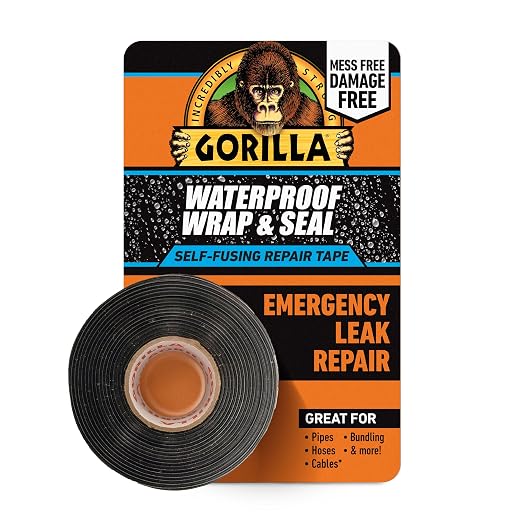 Gorilla Waterproof Wrap &amp; Seal Tape – Zwart – 2,4 m