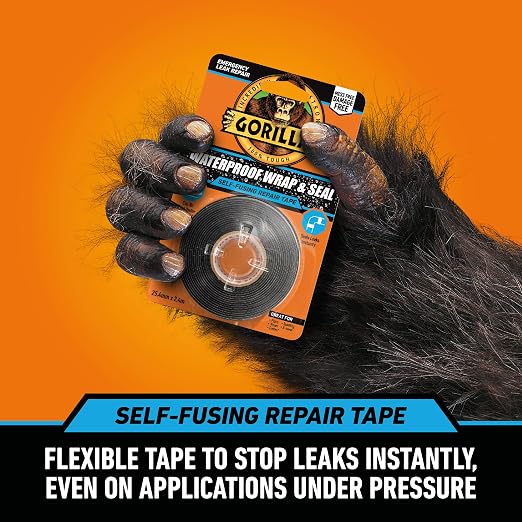 Gorilla Waterproof Wrap &amp; Seal Tape – Zwart – 2,4 m