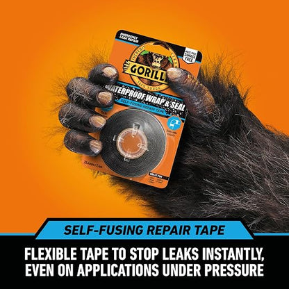 Gorilla Waterproof Wrap &amp; Seal Tape – Zwart – 2,4 m