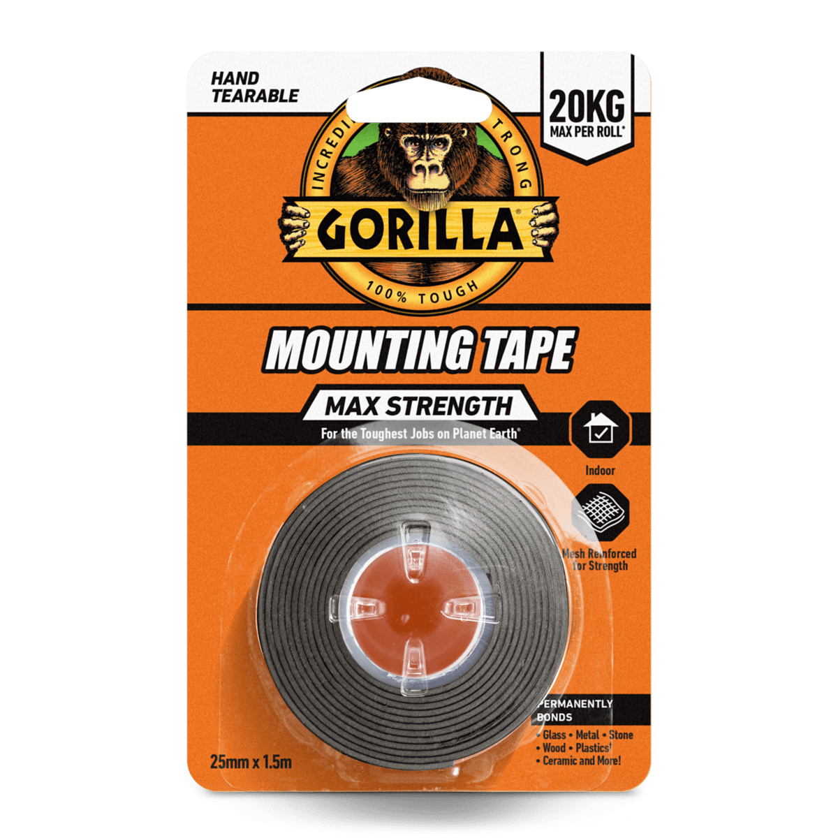 Max Strength indoor Mounting Tape Black 1.5m