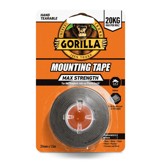 Max Strength indoor Mounting Tape Black 1.5m