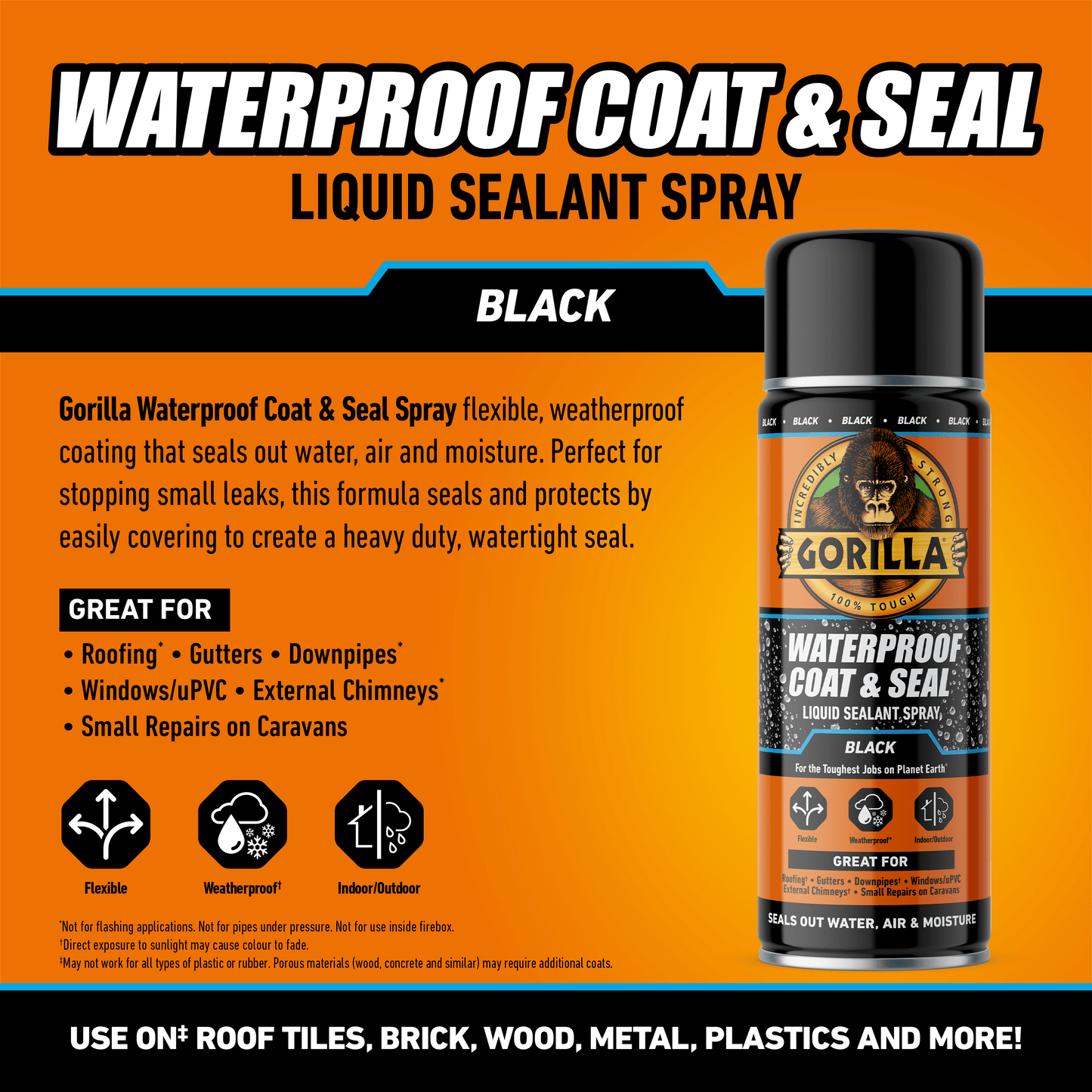 Waterproof Coat & Seal Spray Black 450ml